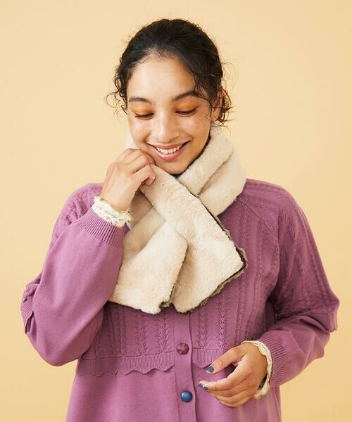 Jocomomola / ホコモモラ マフラー・ショール・スヌード・ストール | 【2WAY】リバーシブルフェイクファーティペット | 詳細8