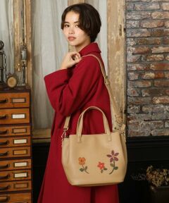 Jocomomola / ホコモモラ トートバッグ | 【2WAY】フラワーアップリケトートバッグ