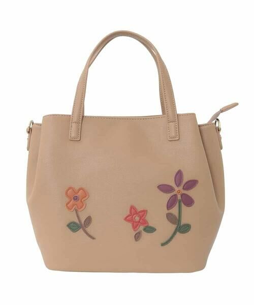 Jocomomola / ホコモモラ トートバッグ | 【2WAY】フラワーアップリケトートバッグ | 詳細2