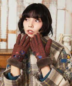 Jocomomola / ホコモモラ 手袋 | フラワーエンブロイダリーグローブ