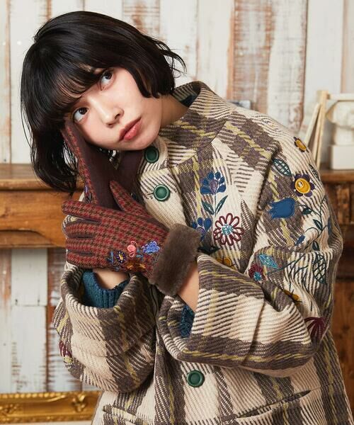 Jocomomola / ホコモモラ 手袋 | フラワーエンブロイダリーグローブ | 詳細12