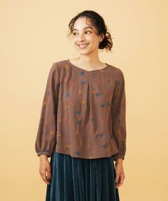 Jocomomola / ホコモモラ シャツ・ブラウス | Estrella ハートネックフラワー刺繍ブラウス