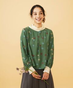 Jocomomola / ホコモモラ シャツ・ブラウス | Estrella ハートネックフラワー刺繍ブラウス