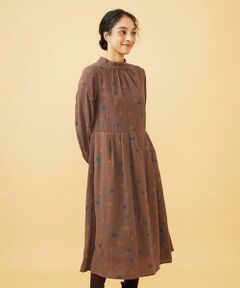 Jocomomola / ホコモモラ ロング・マキシ丈ワンピース | Estrella ハイネックフラワー刺繍ワンピース