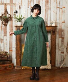 Jocomomola / ホコモモラ ロング・マキシ丈ワンピース | コーデュロイオパールプリントシャツワンピース