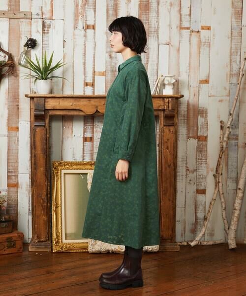 Jocomomola / ホコモモラ ロング・マキシ丈ワンピース | コーデュロイオパールプリントシャツワンピース | 詳細1