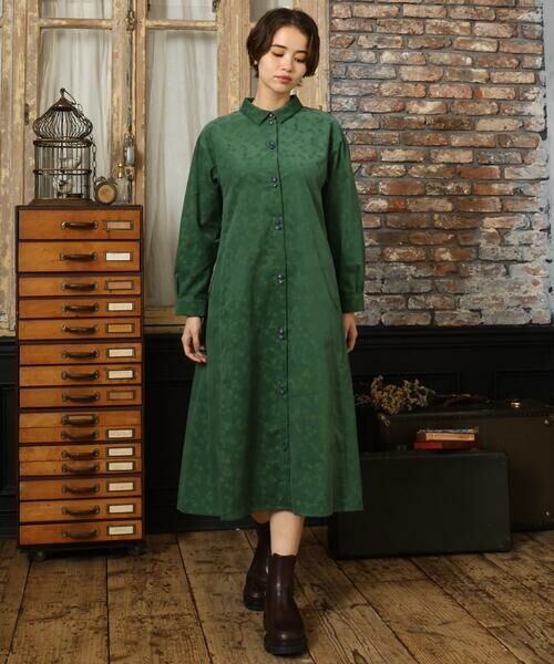 Jocomomola / ホコモモラ ロング・マキシ丈ワンピース | コーデュロイオパールプリントシャツワンピース | 詳細10