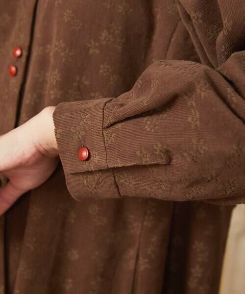 Jocomomola / ホコモモラ ロング・マキシ丈ワンピース | コーデュロイオパールプリントシャツワンピース | 詳細15