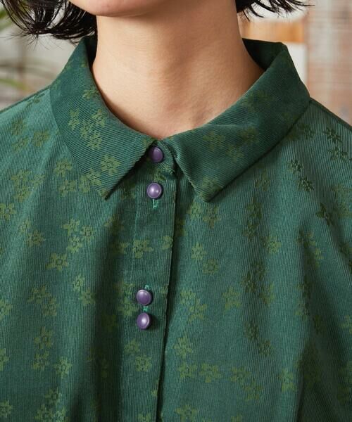 Jocomomola / ホコモモラ ロング・マキシ丈ワンピース | コーデュロイオパールプリントシャツワンピース | 詳細3