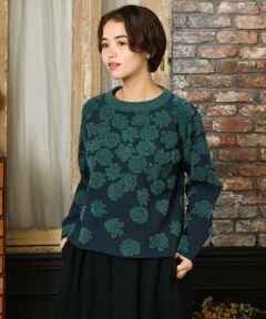 Jocomomola / ホコモモラ ニット・セーター | Flor suave フラワージャカードニットプルオーバー