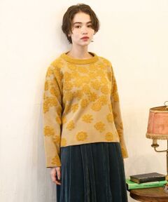 Jocomomola / ホコモモラ ニット・セーター | Flor suave フラワージャカードニットプルオーバー