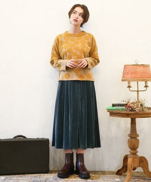 Jocomomola / ホコモモラ ニット・セーター | Flor suave フラワージャカードニットプルオーバー | 詳細9