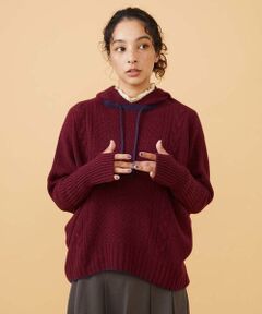 Jocomomola / ホコモモラ ニット・セーター | Vantana ケーブル編みフード付きニット