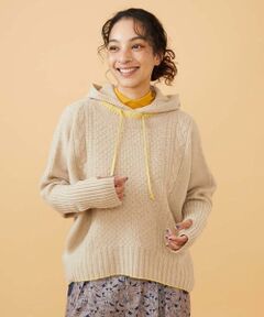 Jocomomola / ホコモモラ ニット・セーター | Vantana ケーブル編みフード付きニット