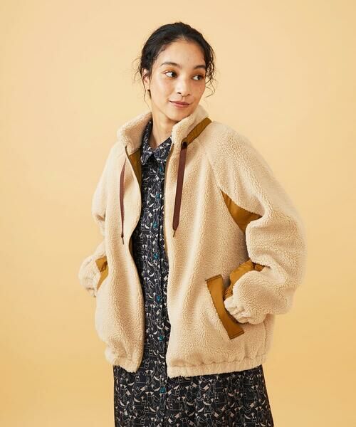 Jocomomola/ホコモモラ Abrigo boa ボアブルゾン ベージュ S