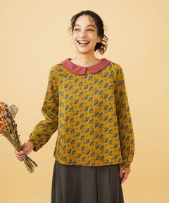 Jocomomola / ホコモモラ カットソー | Cruce ジャカード リーフ×フラワー柄カットソー