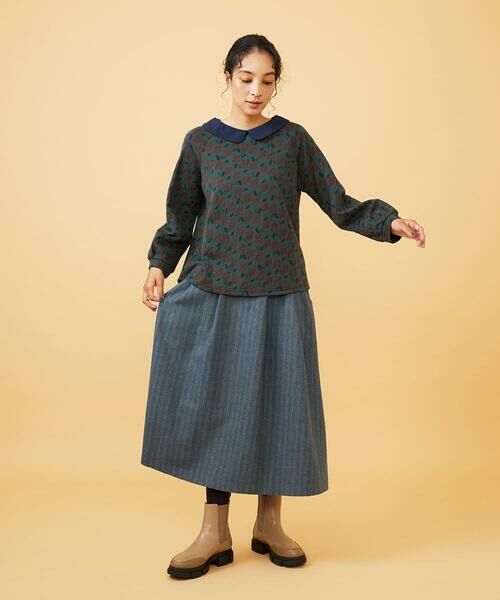 Jocomomola / ホコモモラ カットソー | Cruce ジャカード リーフ×フラワー柄カットソー | 詳細12