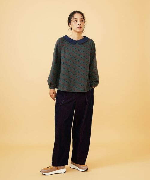 Jocomomola / ホコモモラ カットソー | Cruce ジャカード リーフ×フラワー柄カットソー | 詳細13