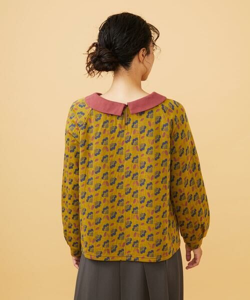 Jocomomola / ホコモモラ カットソー | Cruce ジャカード リーフ×フラワー柄カットソー | 詳細2