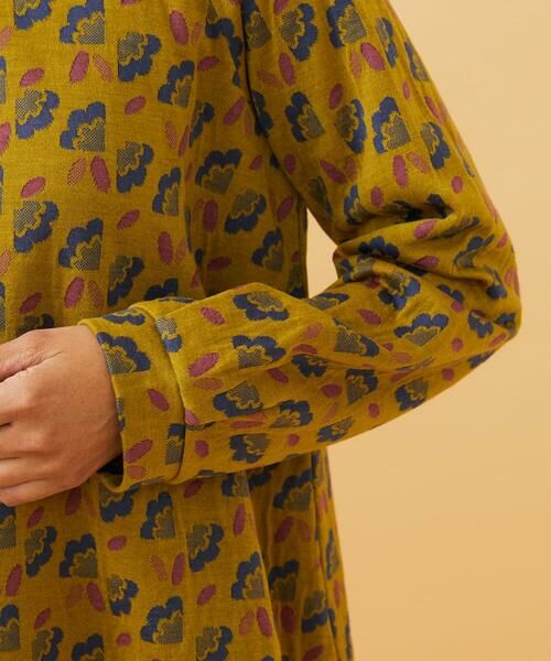 Jocomomola / ホコモモラ カットソー | Cruce ジャカード リーフ×フラワー柄カットソー | 詳細4