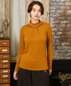 Jocomomola / ホコモモラ カットソー | ベアスムース 配色刺繍カットソー