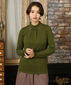 Jocomomola / ホコモモラ カットソー | ベアスムース 配色刺繍カットソー