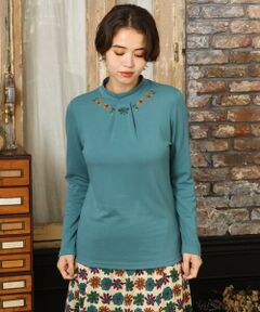 Jocomomola / ホコモモラ カットソー | ベアスムース 配色刺繍カットソー