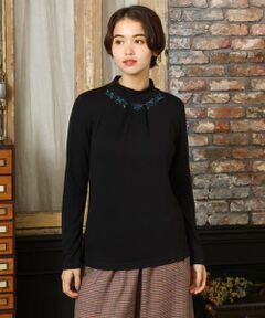 Jocomomola / ホコモモラ カットソー | ベアスムース 配色刺繍カットソー