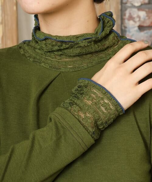 Jocomomola / ホコモモラ カットソー | ベアスムース ハイネックレースカットソー | 詳細1