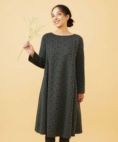 Jocomomola / ホコモモラ ロング・マキシ丈ワンピース | Cruce ジャカード リーフ×フラワー柄ワンピース