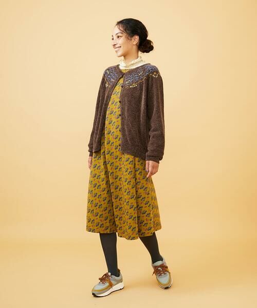 Jocomomola / ホコモモラ ロング・マキシ丈ワンピース | Cruce ジャカード リーフ×フラワー柄ワンピース | 詳細11