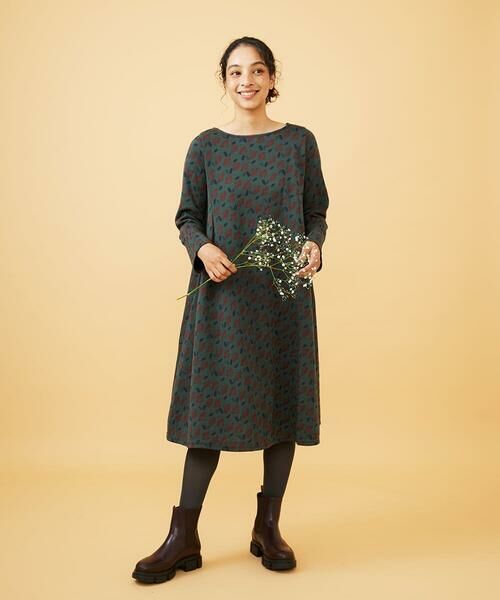 Jocomomola / ホコモモラ ロング・マキシ丈ワンピース | Cruce ジャカード リーフ×フラワー柄ワンピース | 詳細7