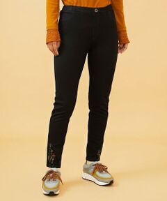 Jocomomola / ホコモモラ その他パンツ | フラワー刺繍入り裏起毛レギンスパンツ