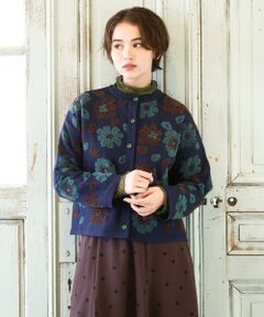 Jocomomola / ホコモモラ カーディガン・ボレロ | Flor suave フラワージャカードニットカーディガン