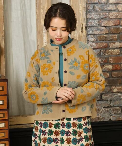 Jocomomola / ホコモモラ カーディガン・ボレロ | Flor suave フラワージャカードニットカーディガン | 詳細1