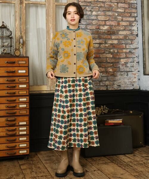 Jocomomola / ホコモモラ カーディガン・ボレロ | Flor suave フラワージャカードニットカーディガン | 詳細8