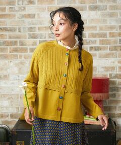 Jocomomola / ホコモモラ カーディガン・ボレロ | Feston スカラップニットカーディガン
