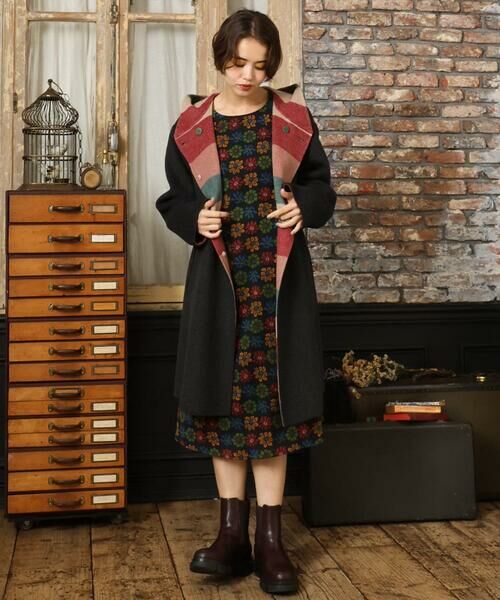 Jocomomola / ホコモモラ その他アウター | 【2WAY】Wフェイスリバーフード付きロングコート | 詳細11