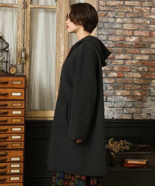 Jocomomola / ホコモモラ その他アウター | 【2WAY】Wフェイスリバーフード付きロングコート | 詳細3
