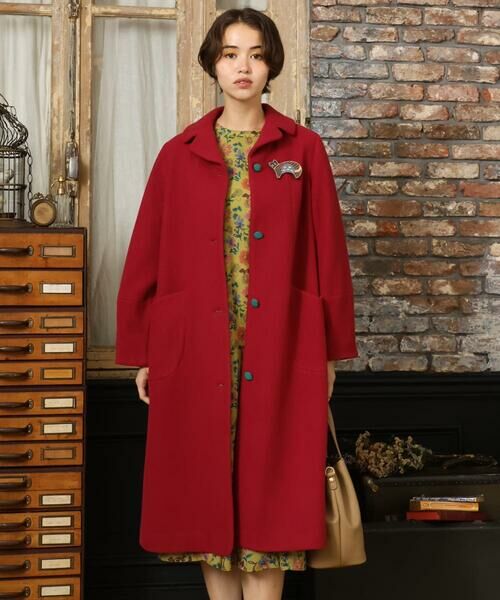 Jocomomola / ホコモモラ その他アウター | ウールモッサロングコート | 詳細1