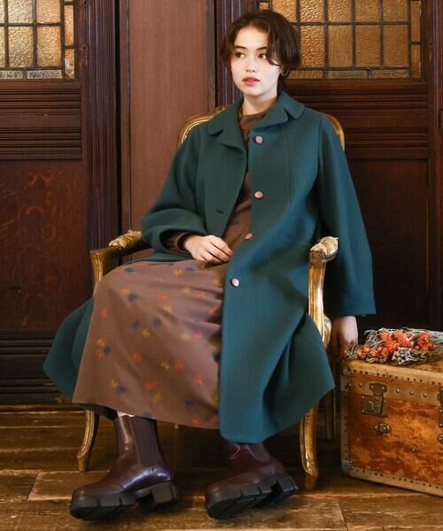 Jocomomola / ホコモモラ その他アウター | ウールモッサロングコート | 詳細20