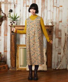 Jocomomola / ホコモモラ ロング・マキシ丈ワンピース | 【ブルー追加】Calle de Bordadores フラワープリントジャンパースカートワンピース