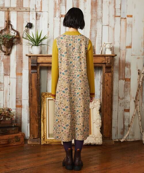 Jocomomola / ホコモモラ ロング・マキシ丈ワンピース | 【ブルー追加】Calle de Bordadores フラワープリントジャンパースカートワンピース | 詳細2