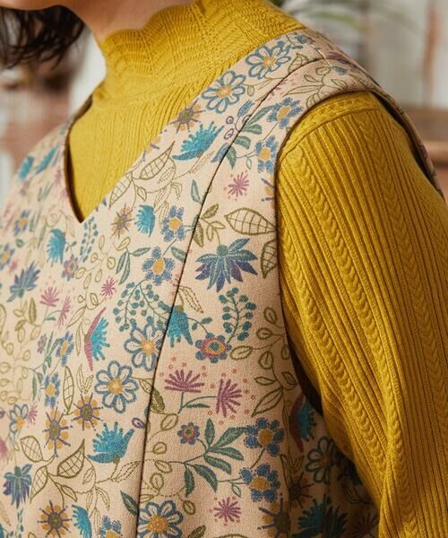 Jocomomola / ホコモモラ ロング・マキシ丈ワンピース | 【ブルー追加】Calle de Bordadores フラワープリントジャンパースカートワンピース | 詳細4