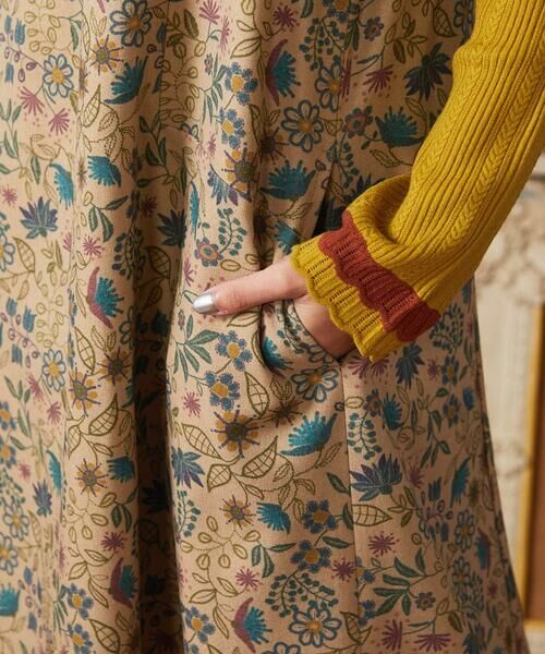 Jocomomola / ホコモモラ ロング・マキシ丈ワンピース | 【ブルー追加】Calle de Bordadores フラワープリントジャンパースカートワンピース | 詳細5