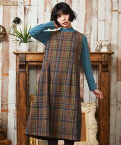 Jocomomola / ホコモモラ ロング・マキシ丈ワンピース | Arriate チェック柄ジャンパースカートワンピース