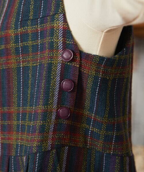 Jocomomola / ホコモモラ ロング・マキシ丈ワンピース | Arriate チェック柄ジャンパースカートワンピース | 詳細10