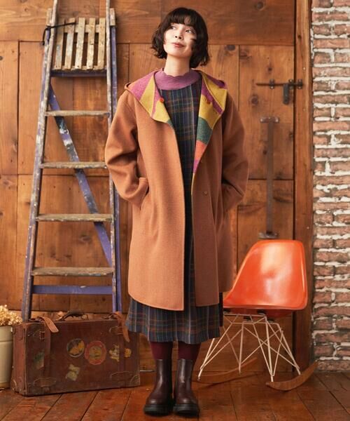 Jocomomola / ホコモモラ ロング・マキシ丈ワンピース | Arriate チェック柄ジャンパースカートワンピース | 詳細15