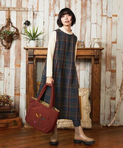 Jocomomola / ホコモモラ ロング・マキシ丈ワンピース | Arriate チェック柄ジャンパースカートワンピース | 詳細19