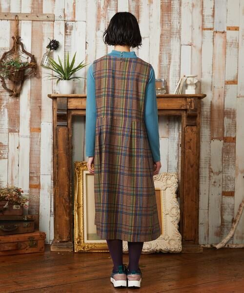 Jocomomola / ホコモモラ ロング・マキシ丈ワンピース | Arriate チェック柄ジャンパースカートワンピース | 詳細2